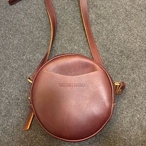 Portland Leather Cognac Crossbody Bag Small 7”